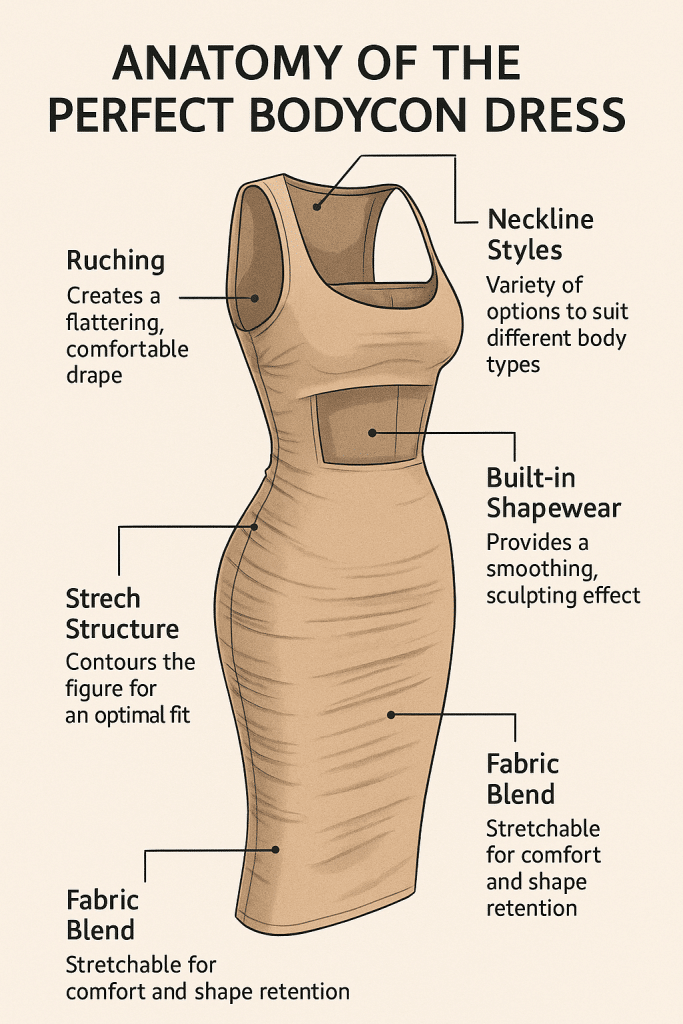 Key features of the best bodycon dresses with supportive and slimming design elements