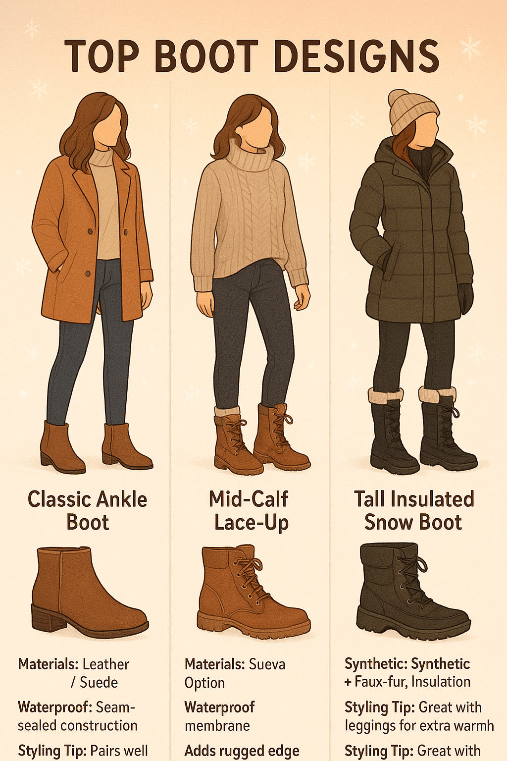 Comparison of stylish waterproof boots for snow with outfit ideas for fashion savvy women