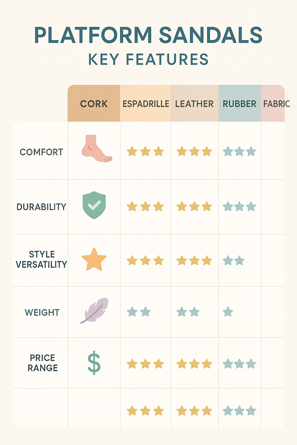 7 Best Platform Sandals for Fashion-Savvy Women’s Stylish Comfort 3 Detailed infographic comparing comfort durability and style of the best platform sandals