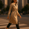 Fashion-savvy woman walking city streets in best sneakers for city walking in stylish outfit