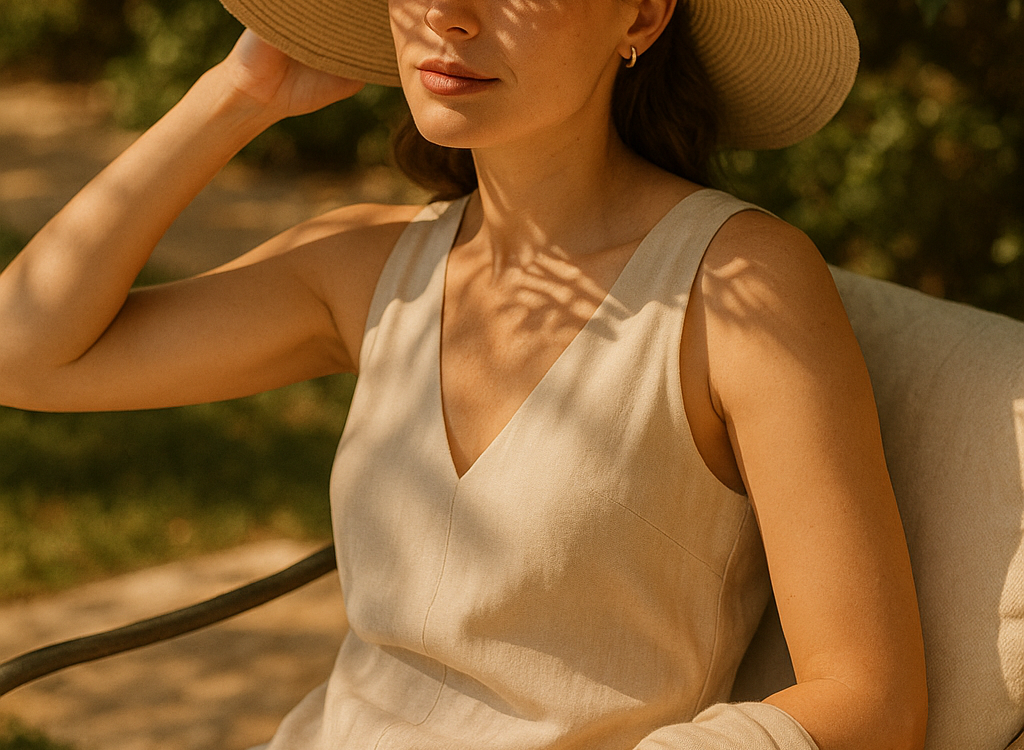 7 Stylish and Best Hats for Sun Protection Every Fashionista Needs 1 Fashion-savvy woman wearing best hats for sun protection in stylish sunlit garden setting