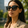 Fashion-savvy woman wearing best sunglasses under 100 outdoors blending style and practicality