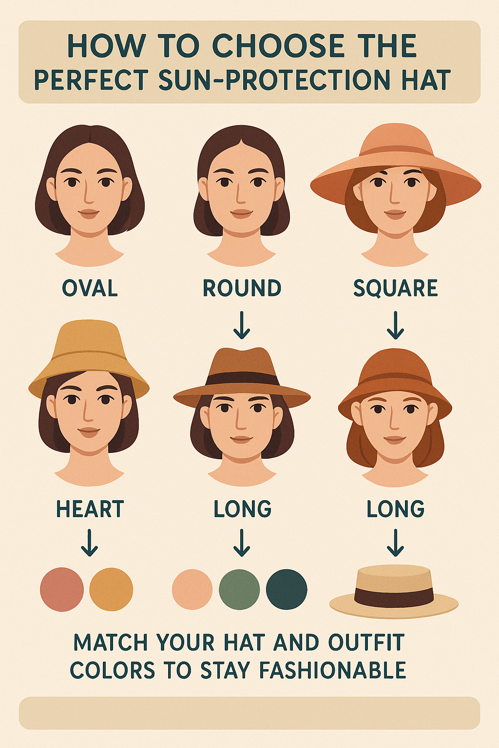 How to choose best hats for sun protection based on face shape for women