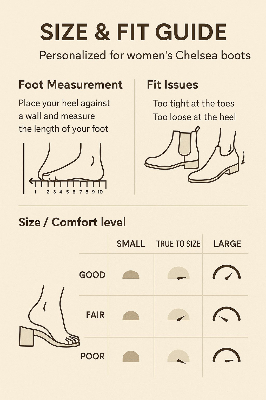 Top 7 Best Chelsea Boots Women Crave for Style & Comfort 6 Size and fit guide for the best Chelsea boots women to ensure stylish comfort