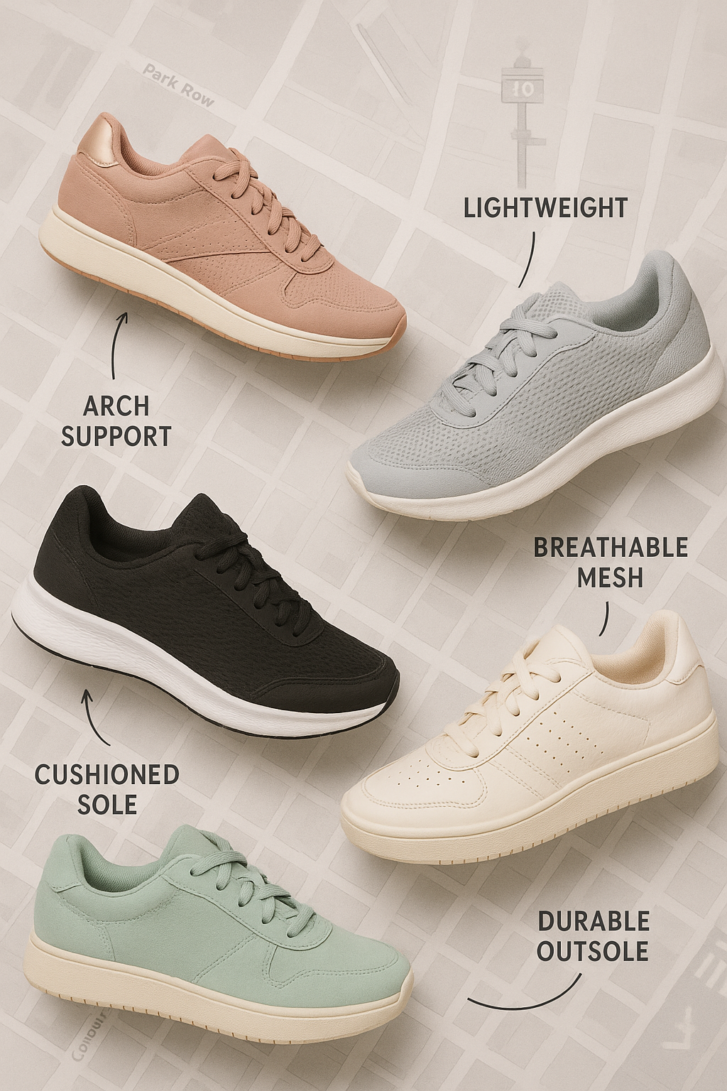 Top 5 best sneakers for city walking highlighting fashion and functionality