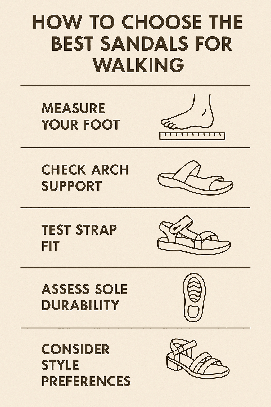 Step by step guide to choosing best sandals walking women with measuring and testing fit