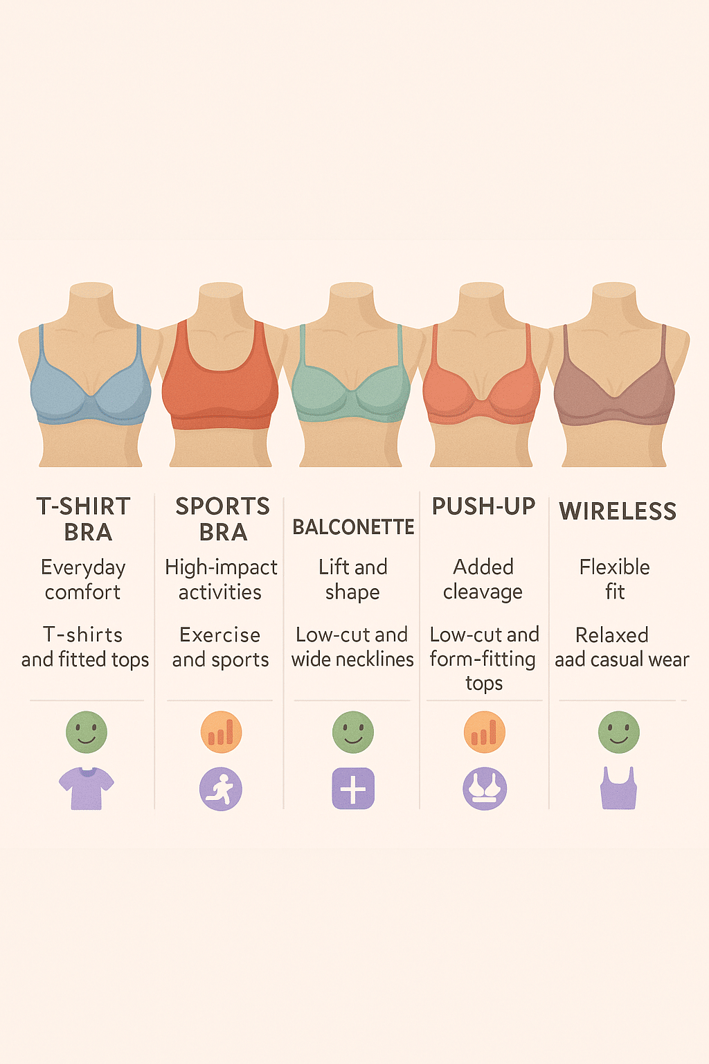 best bras for women different types of bras explained with comfort and support icons
