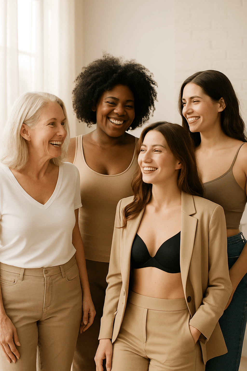 best bras for women diverse women wearing bras confidently in everyday outfits