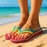 best flip flops for women colorful stylish comfortable on beach sand sunlight
