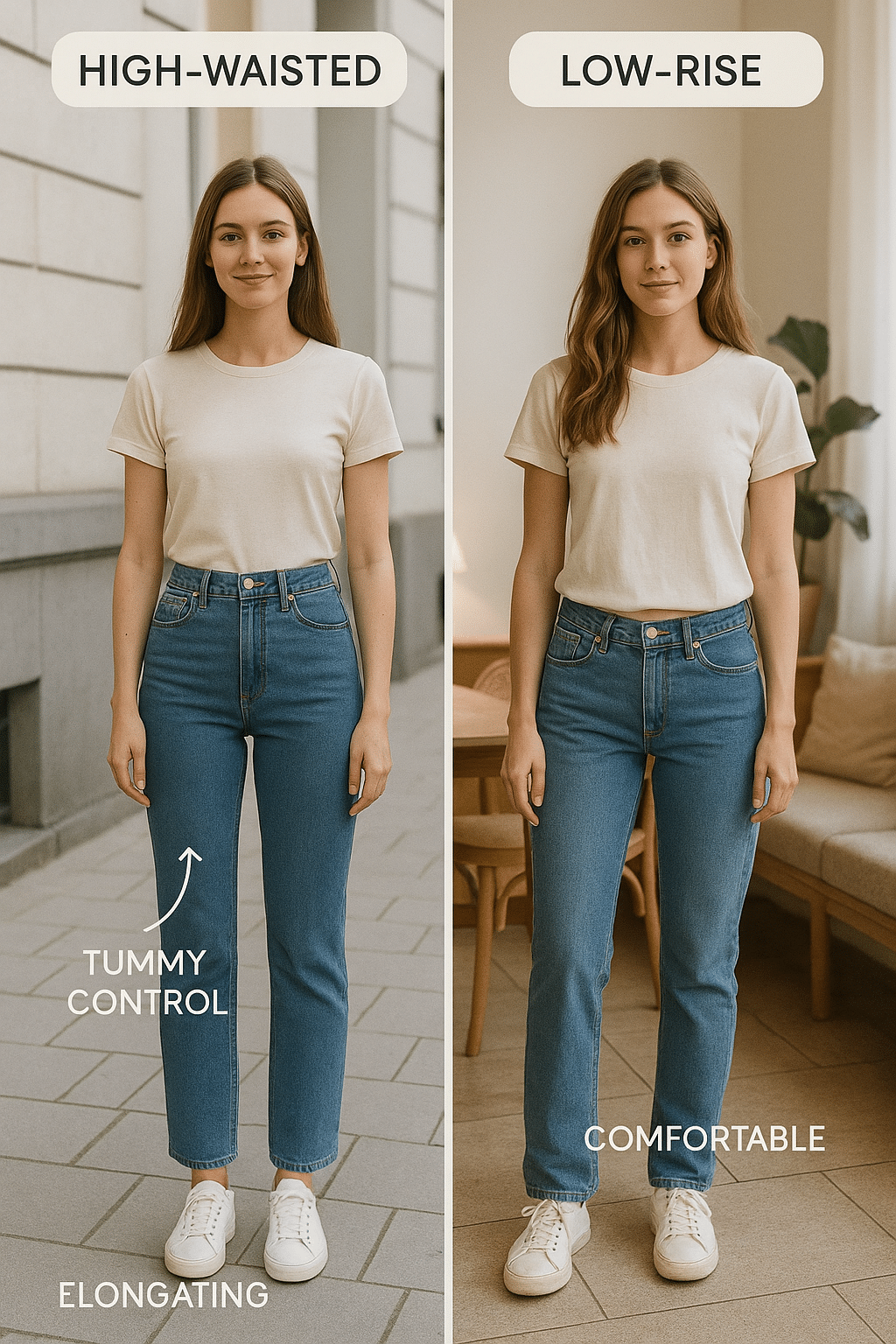 best jeans for women comparison of high waisted and low rise fit