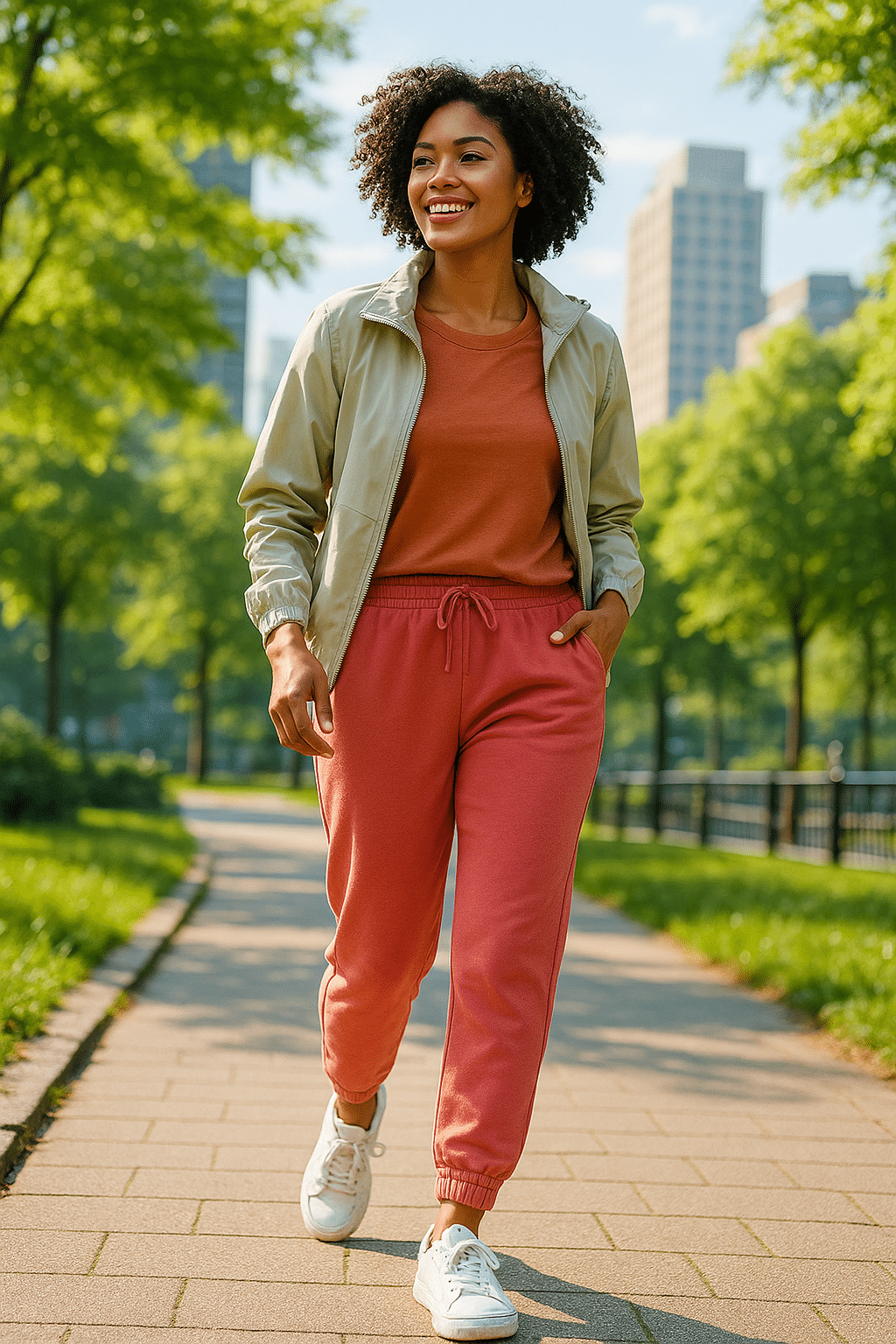best joggers for women stylish comfortable joggers worn by woman outdoors in urban park