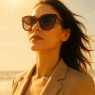 best sunglasses for women confident woman wearing stylish sunglasses in sunny setting