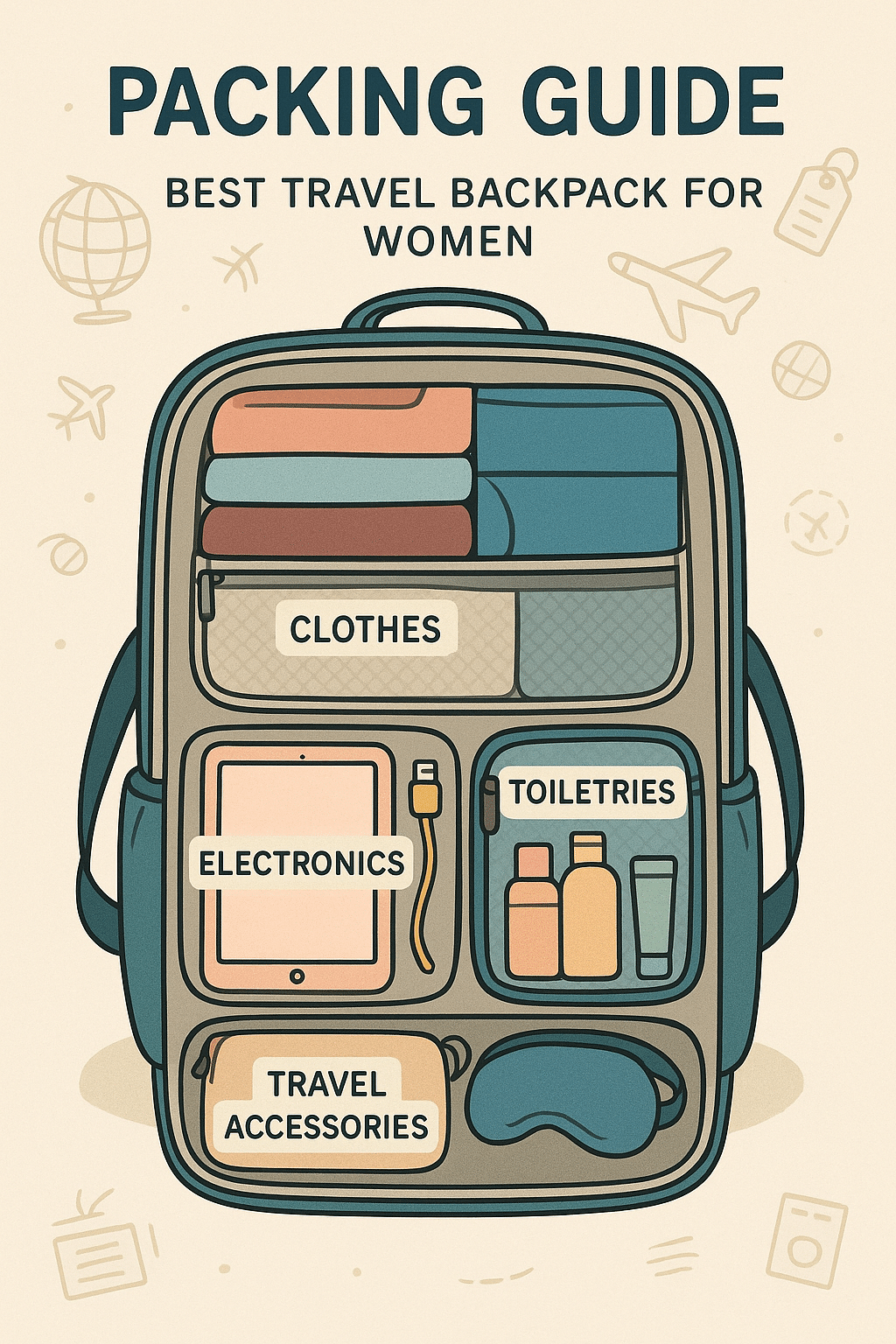 best travel backpack for women packing organization guide with compartments and essentials