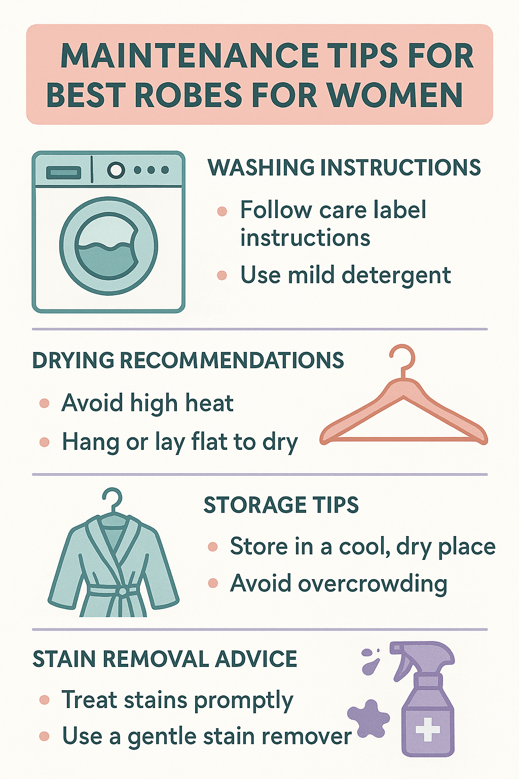 care and maintenance tips for best robes for women washing drying storing and stain removal