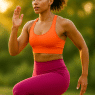 confident woman wearing best workout clothes for women exercising outdoors in vibrant stylish gear