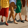 diverse women walking outdoors wearing stylish comfortable best loafers for women