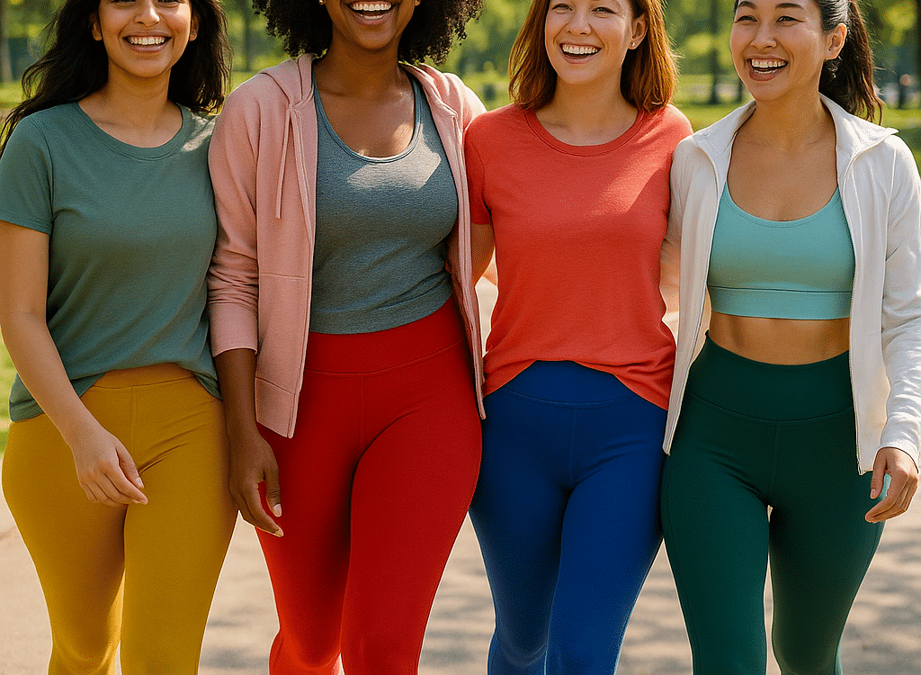 diverse women wearing best leggings for women outdoors showing style comfort and confidence