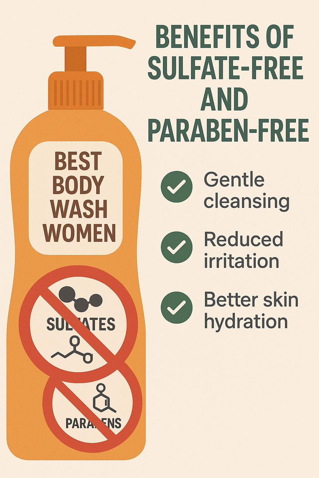 infographic on benefits of sulfate free paraben free best body wash for women
