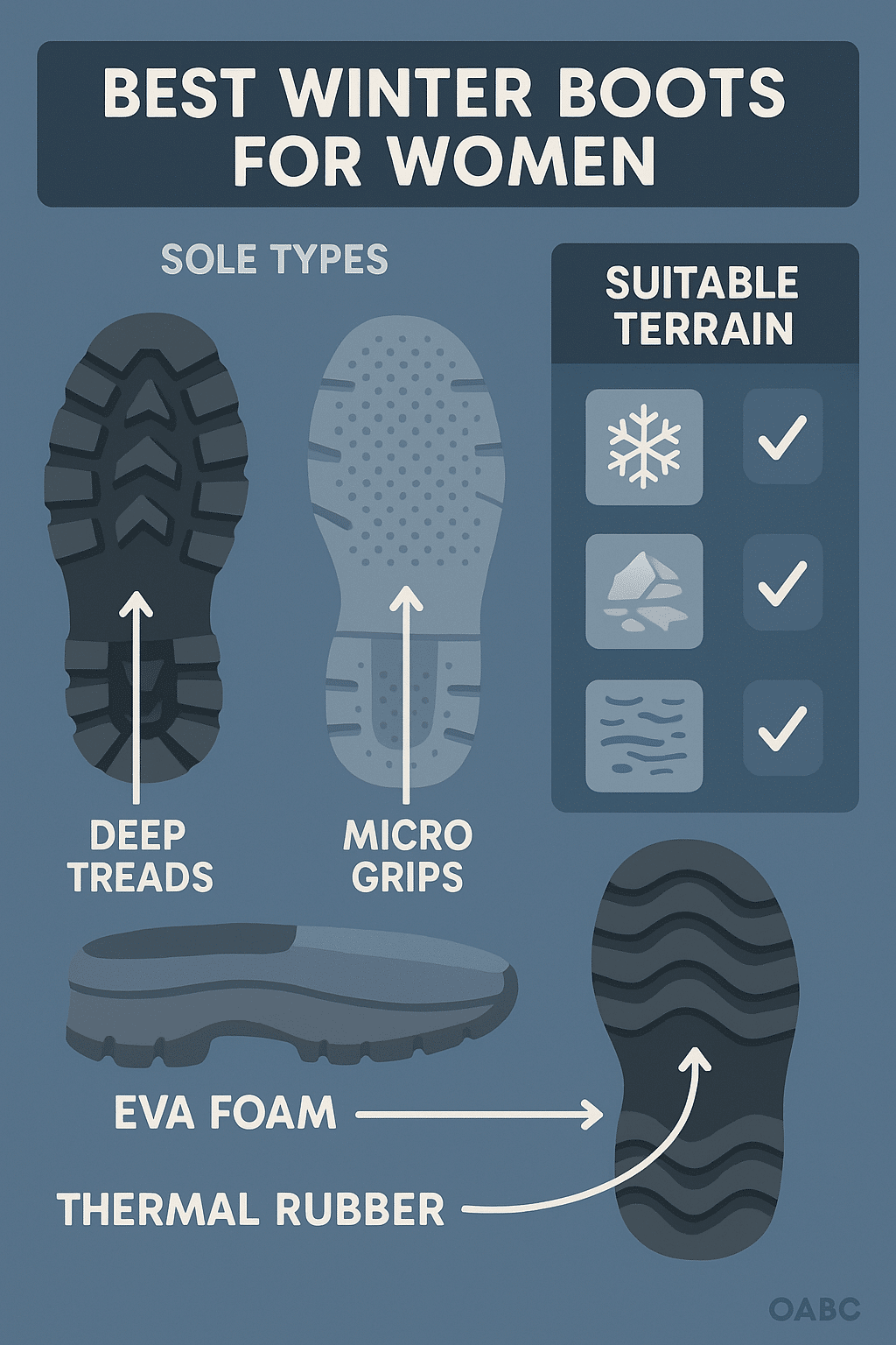 sole grip technology and tread patterns for best winter boots for women on snow and ice