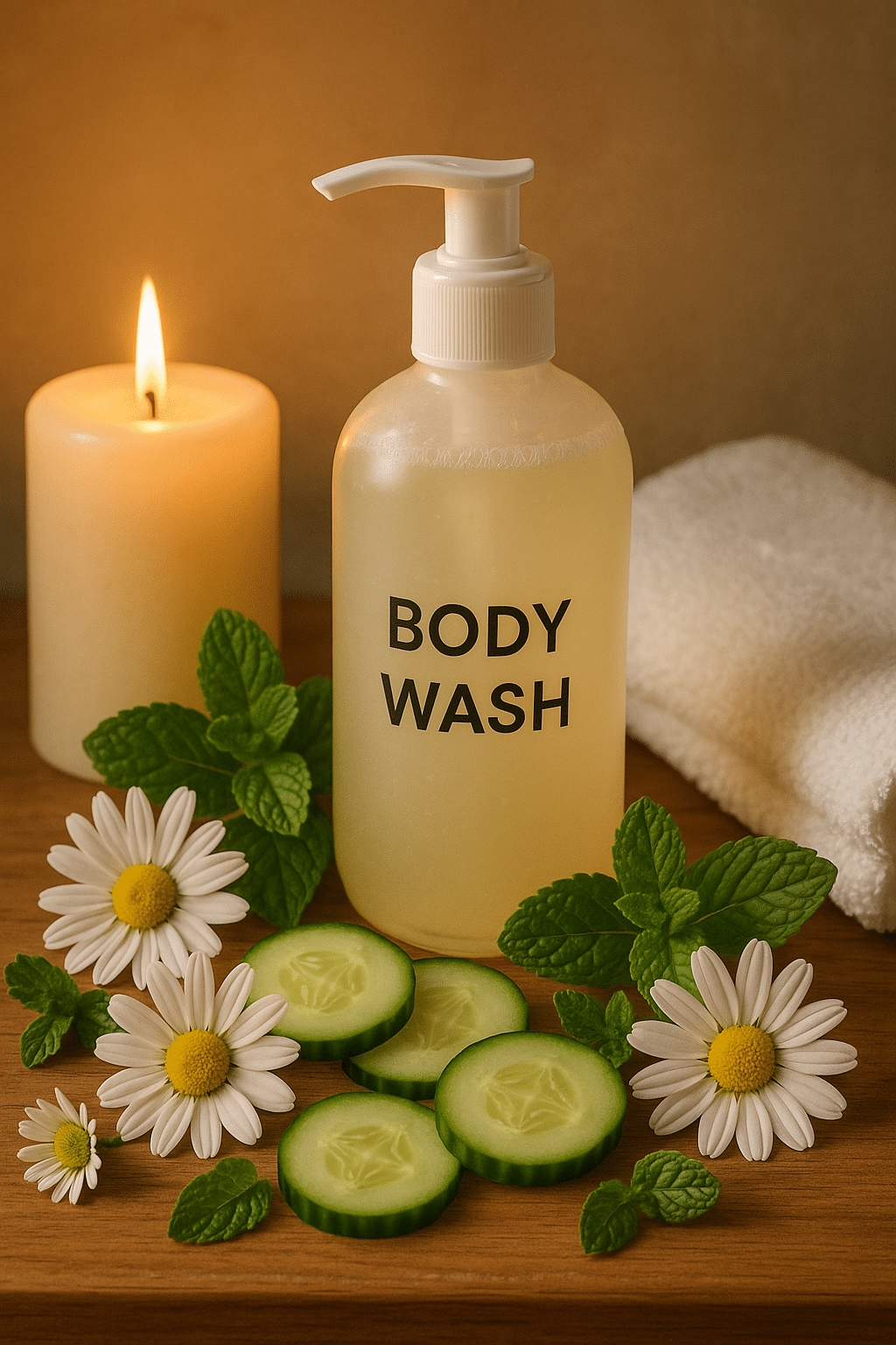 spa setting with best body wash for women botanical elements and self care