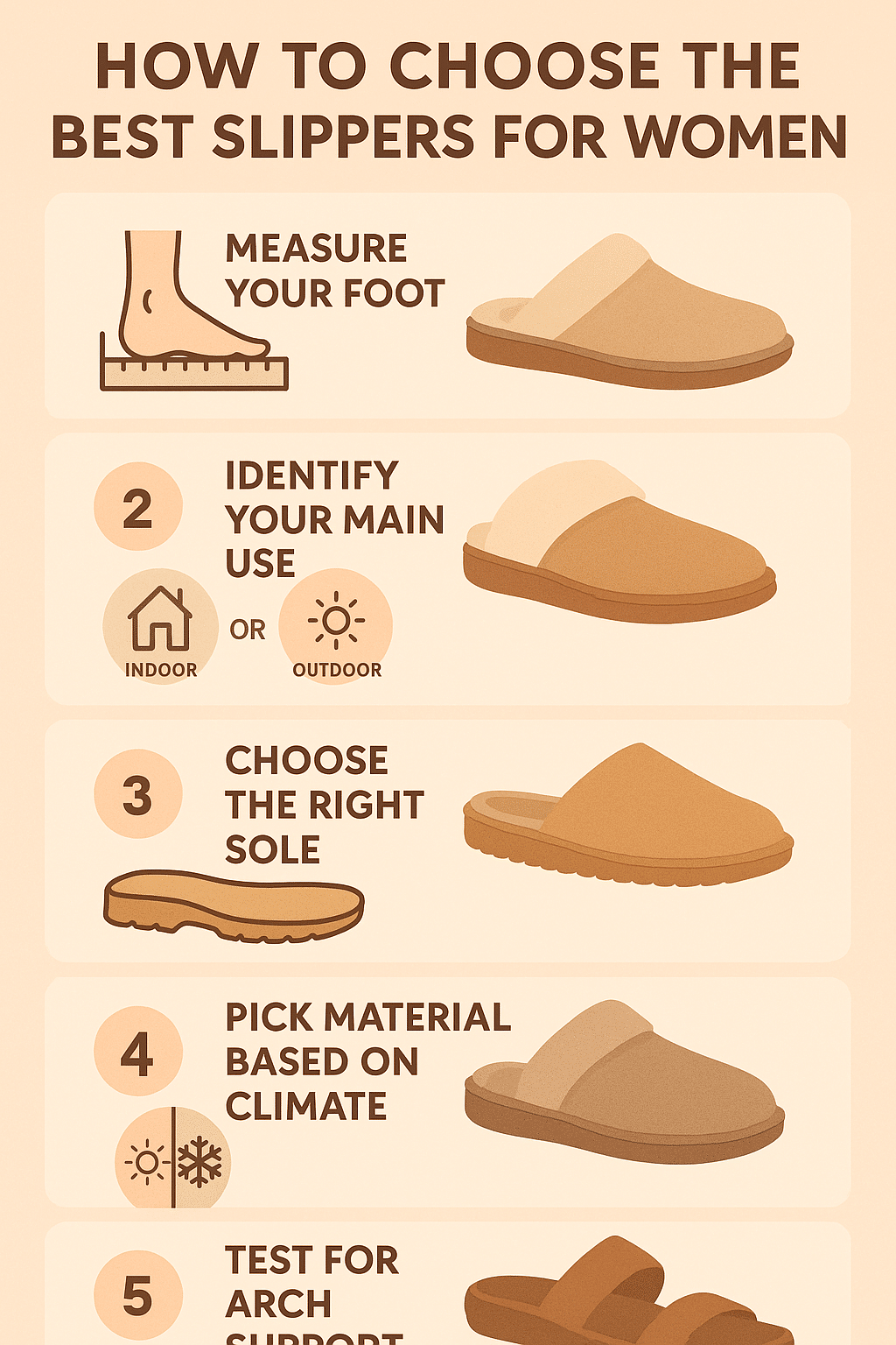 step by step guide to choosing best slippers for women including measuring foot use sole material an