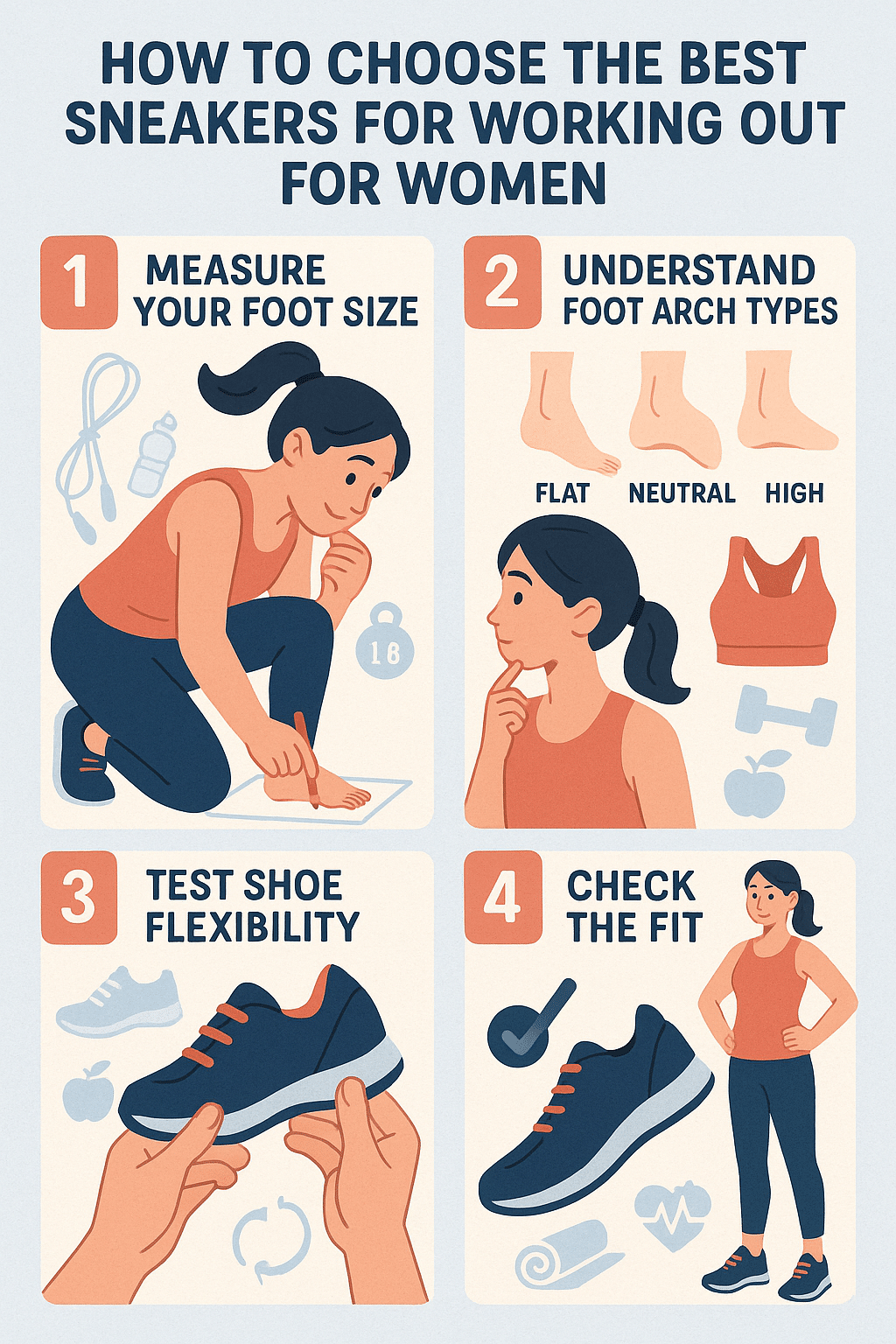 step by step guide to choosing best sneakers for working out for women with foot measurements and ar